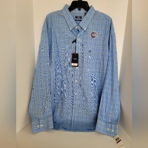 IZOD Men's Premium Essentials Blue Revival Button Down XXL
